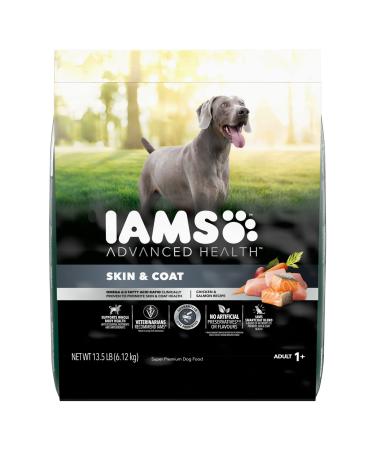 IAMS ADVANCED HEALTH Dog Food Dry SKIN & COAT Adult Chicken & Salmon Recipe 6.12kg Bag 6.12 kg (Pack of 1)