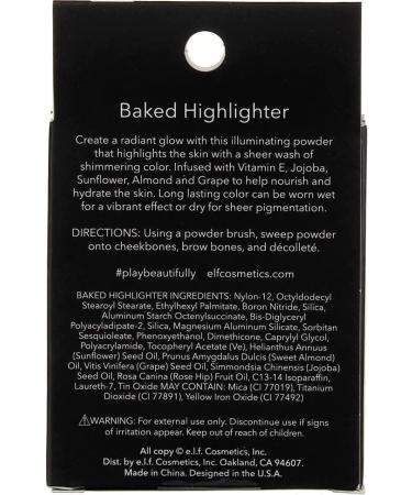 E.L.F. Baked Highlighter Apricot Glow | Radiant Finish | 0.17 oz (5 g) - Buy Online on SooperMarket.com