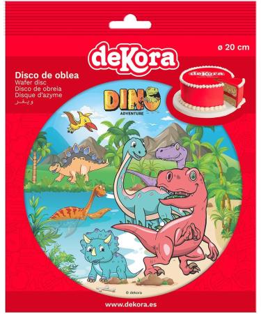 Dekora Dinosaurs Wafer Disc for Cake Edible Cake Topper for Children's Birthday Cake Round 20 CM - Buy Online on SooperMarket.com