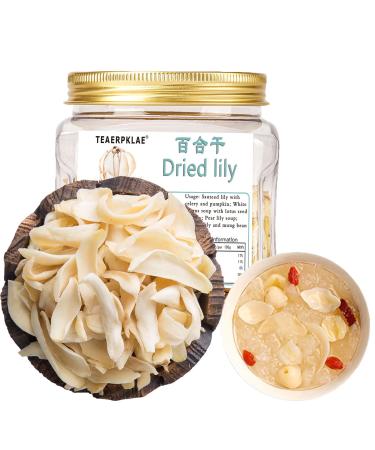 Dried Lily Bulb 100g dried lily bulb can be stewed with other kinds of dried foods like tremella longan lotus seed jujube medlar to create the healthy soup