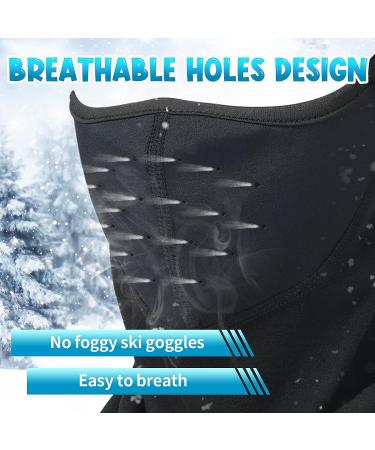 Kids Balaclava Ski Mask - Breathable Holes, Windproof Winter Fleece Neck Warmer - Boys Girls Black - Buy Online on SooperMarket.com