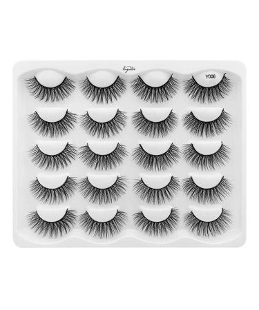 10 Pairs 3D Mink Lashes - Natural & Dramatic Volume Fake Eyelashes | Silk Handmade Extensions for Stunning Makeup - Buy Online on SooperMarket.com
