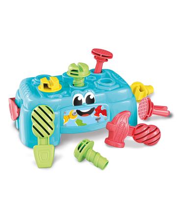 Clementoni 17042 Baby Clementoni workbench motor skills made of 100% recycled material for the development of the senses tool box with hammer screws & screwdrivers for small children from 10 months