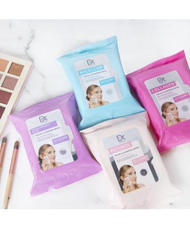 Face Wipes Variety Pack | 120 Micellar Wipes for Makeup Removal & Facial Cleansing | Includes 30 Collagen Retinol & Hyaluronic Acid Wipes - Buy Online on SooperMarket.com