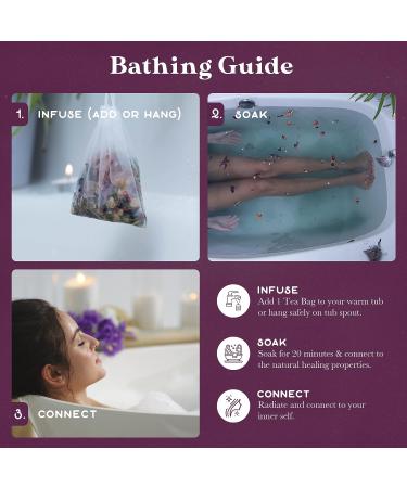 Lunar Blend Bath Tea by Purple Canyon: Lavender, Green Tea, Epsom Salt & Essential Oils | 3 Relaxing Bath Soaks | Skin Care Gifts for Women - Buy Online on SooperMarket.com