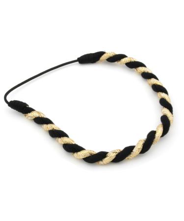Gold & Black Chunky Twist Head Band Hair Accessories by Zest