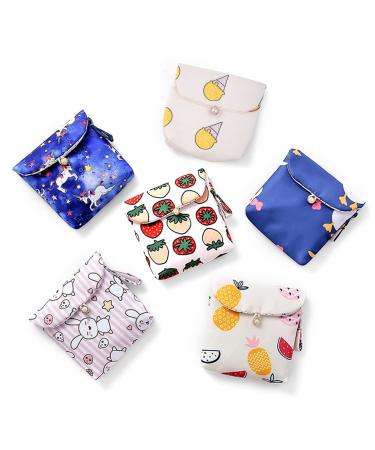 caralin Women Girl ute Portable Sanitary Pad Pouch Napkin Towel Holder Organizer onven Cotton and Linen
