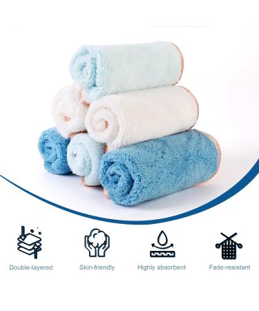 Phogary Microfiber Makeup Towel - Washable Facial Cleaning Cloth - 6 Pack (20x20cm) - Soft Absorbent Blue Cloths for Easy Makeup Removal - Buy Online on SooperMarket.com