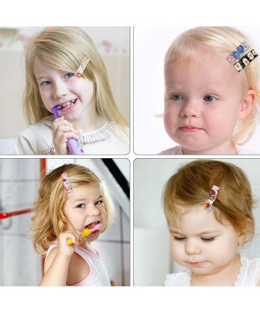 Lusofie 20Pcs Floral Print Baby Hair Clips - Non-Slip Toddler Barrettes for Girls | Hair Accessories for Fine Hair Kids - Buy Online on SooperMarket.com