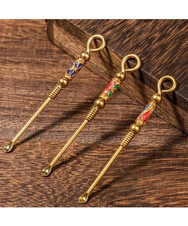 Healeved 3pcs Copper Brass Ear Spoon Ear Cleaner Set with Keychain - Ear Wax Remover Tool Pendant for Ear Cleaning - Buy Online on SooperMarket.com