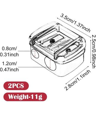 Universal Dual Eyeliner Sharpener Makeup 2 Pieces 2 Holes Dual Sharpener Eye Makeup Pencil Sharpener for Big & Small Sized Eye Pencil Sharpeners Eyebrow Pencil Sharpener Lip Liner Sharpener - Buy Online on SooperMarket.com