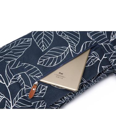 Large Yoga Mat Bag for Extra Thick Exercise Mats - Navy Blue Leaves | Mat Carrier with Carrying Strap and Large Pocket for Men and Women - Buy Online on SooperMarket.com