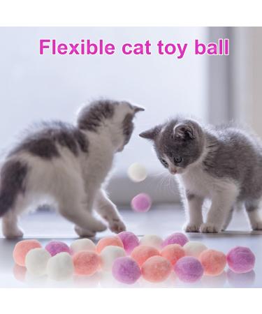 Amaxiu 30Pcs Cat Toy Balls Soft Kitten Pompom Ball Indoor Cats Interactive Ball Toys 3cm/1.18in Queit Cat Ball Cat Pom Pom Balls for Pet Play Pursue Roll Fetch Pink and Purple - Buy Online on SooperMarket.com