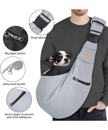 Cuby Dog Carrier Bag for Small Dogs | Breathable Cotton Travel Bag | Safe & Convenient for Pets (Gray-White) - Buy Online on SooperMarket.com
