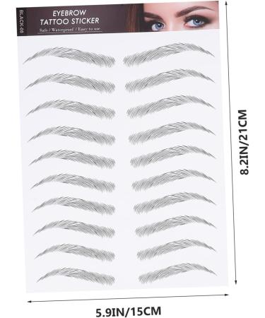 Gogogmee 12 Sheets False Eyebrows for Men Waterproof Stickers Black Sticker Fake Eyebrows 21x15cm Black - Buy Online on SooperMarket.com