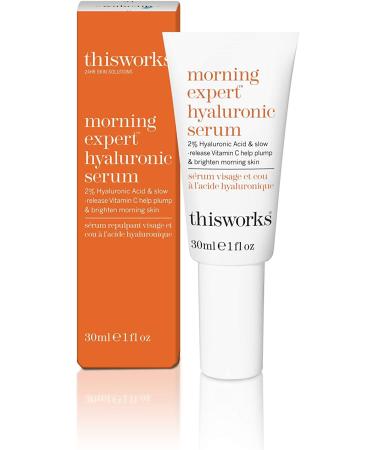 This Works Morning Expert Hyaluronic Serum 30 ml - Youth-Boosting Hyaluronic Acid Serum with Vitamin C and Persian Silk Tree Extract - Hydrating Serum with 2 Percent Hyaluronic Acid to Brighten Skin - Buy Online on SooperMarket.com