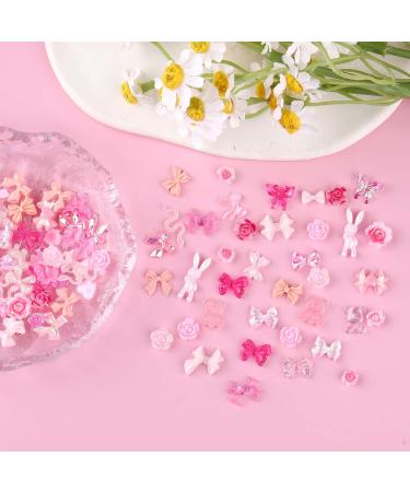 Buy Bewudy 100 Piece Nail Charms - 3D Resin Butterflies Bears & Animal Shapes for DIY Nail Art Decoration (Pink) - International Shipping Available - Buy Online on SooperMarket.com