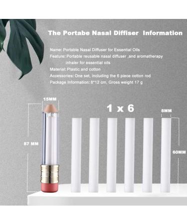 Refillable Essential Oil Nasal Inhaler Tube Reusable Aromatherapy Container Relieves Pressure Easy to Use Portable Size Excellent Plastic Soothes Fatigue Pressure - Buy Online on SooperMarket.com