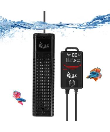 AQQA aquarium heating 300W/500W/800W/1000W/1200W diving heating for aquariums with LED digital display & over-temperature protection for salt and fresh water aquarium fish pool 1000W for 500-1000L aquariums