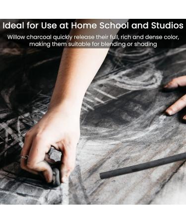 LOONENG Willow Charcoal Sticks - Pack of 25, Ideal for Sketching and Drawing - 7-9mm Diameter, Natural Charcoal for Artists, Beginners, and Students - Buy Online on SooperMarket.com