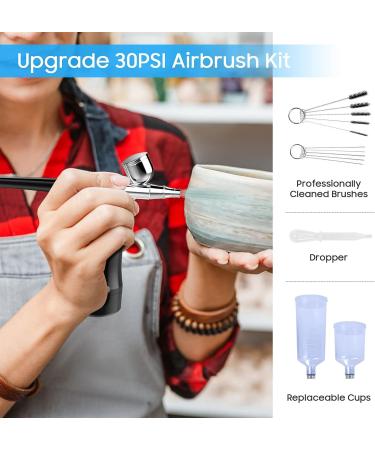Cosscci 30 PSI Airbrush Kit - Portable Mini Air Brush Spray Gun with Compressor Kit for Cake Decorating, Makeup & Nail Art - Buy Online on SooperMarket.com