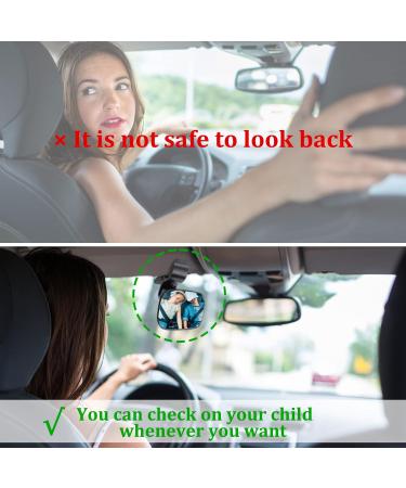 360 Adjustable Baby Car Mirror | Shatterproof Rearview Safety Mirror with Clip | Wide Angle Convex Mirror for Rear Kids, Babies, Infants - Buy Online on SooperMarket.com