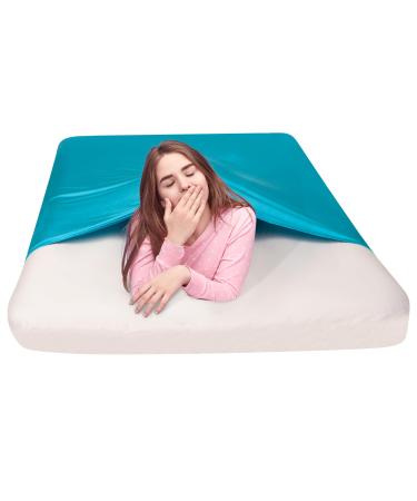 Sentire-Sensory UK - Sensory Compression Bed Sheet - Various Sizes - Single - Toddler - Double Bedhseet - For Children With Autism and Anxiety - Sleep Aids for kids (Blue Double) Double Blue
