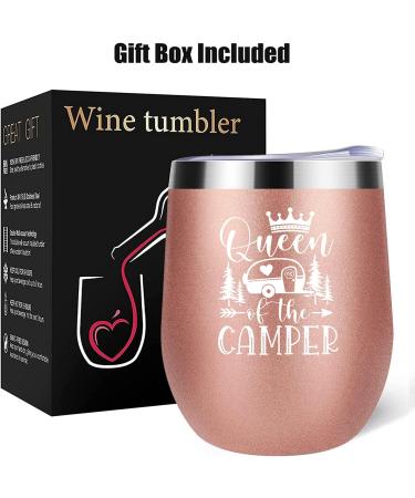 Hopedoit Camping Gifts Wine Tumbler 12OZ Camping Gifts for Women Camper Gifts Gifts for Campers Queen of The Camper Gifts for RV Campers Camping Gifts for Camper Cool Gifts for Camping Lovers 1 Count (Pack of 1) Queen of the Camper 1 - Buy Online on SooperMarket.com