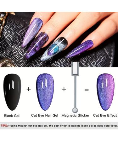 HERBENJOY Cat Eye Gel Nail Polish Set 6 Colors Galaxy Magnetic UV Nail Polish with Magent Stick Base Black Gel Nail Varnish and Universal Rainbow Nail Gel Nail Polish DIY Manicure Nail Salon - Buy Online on SooperMarket.com