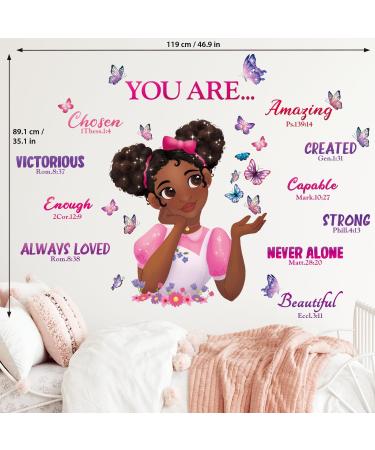 DECOWALL Black Girl Magic Wall Stickers with Butterfly Decals - Inspirational Quotes for Girls Room, Bedroom, Nursery - Home Art D cor - Buy Online on SooperMarket.com