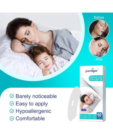 Mouth Tape 60 PCS for Better Sleep and Snoring Relief | Gentle Sleep Strips for Improved Nose Breathing | Stop Drooling and Enhance Nighttime Rest | Customizable for Your Mouth Shape - Buy Online on SooperMarket.com