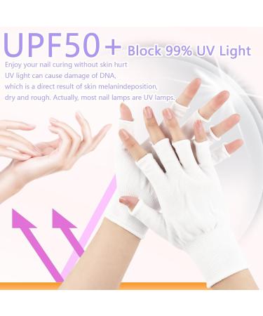 2 Pairs UV Protection Fingerless Gloves for Nails - UPF50+ Shield Gloves for Manicure Cycling & Car Rides - Buy Online on SooperMarket.com