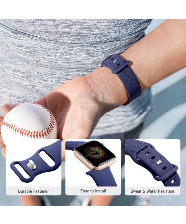 8 Pack Silicone Apple Watch Bands - Waterproof Sport Straps for iWatch Series 8 7 6 5 4 3 2 1 SE - Men Women Replacement Wristbands - Dark Gray/BlackWhite/Orange/Sky Blue/Wine Red - Buy Online on SooperMarket.com