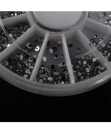 Bcowtte 2X Silver Rhinestones Boxes Crystal Nail Manicure Nail 1.5 MM Wheel - Buy Online on SooperMarket.com