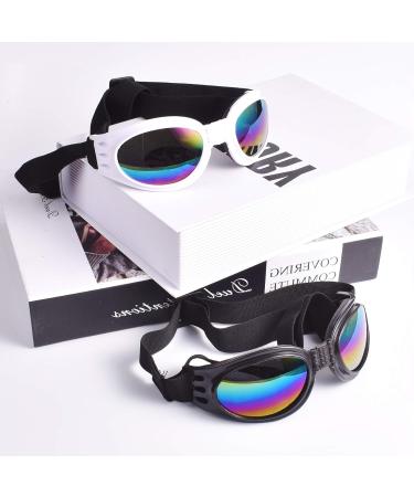 2 Pcs Dog Goggles Dog Sunglasses Dog Goggles Eye Protection Windproof Dog Glasses Anti-Fog Uv Protection Sun Glasses for Cat & Small Dogs (Black and White) - Buy Online on SooperMarket.com