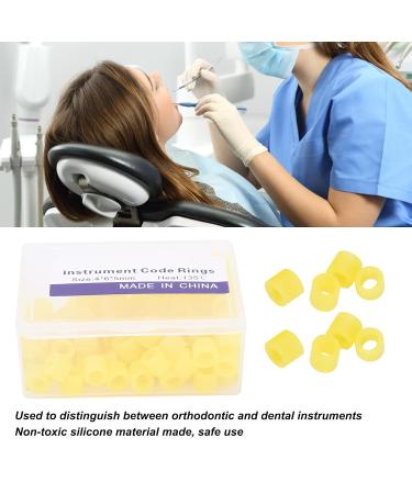 100 Non-Toxic Silicone Dental Color Code Rings - Yellow Orthodontic Instrument Bands for Easy Identification - Buy Online on SooperMarket.com