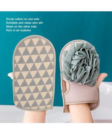 Dual Sided Shower Washcloth Glove - Exfoliating Back Scrubber & Bath Flower for Deep Cleaning - Soft Durable Bath Towel for Men & Women Skin Care - Buy Online on SooperMarket.com