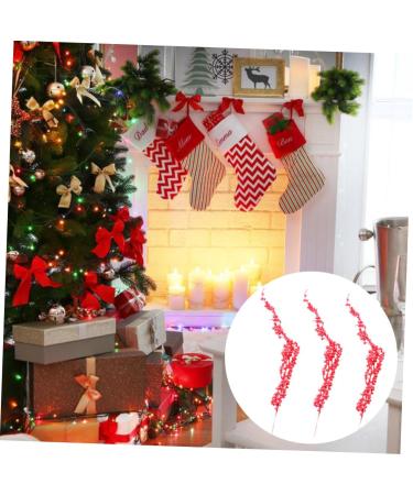 HOMSFOU 9 pcs crafts branch christmas tree red fruit christmas berry spray crafts berry picks dragon beard Foam berry decorate Christmas Red Berry Twig Stem Accessories red berries - Buy Online on SooperMarket.com