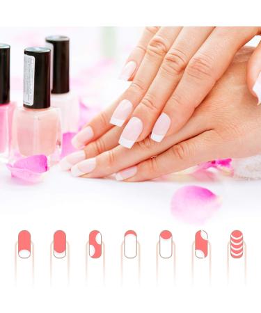 1200 pcs Self-Adhesive French Manicure Nail Sticker Set - White Half-Moon Shaped Decals for Nail Design (25 Sheets) - Buy Online on SooperMarket.com