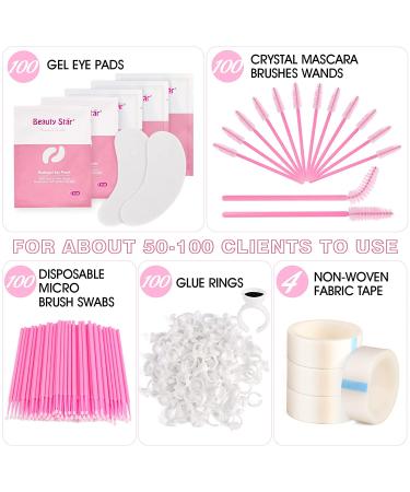 Beauty Star 404-Piece Eyelash Extension Supplies Kit - 100 Under Eye Gel Pads, Mascara Wands, Micro Applicators, Glue Ring Holders, Lash Tape - Professional Lash Extension Tools - Buy Online on SooperMarket.com
