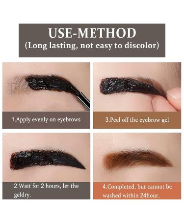Peel Off Tattoo Eyebrow Gel - Natural & Waterproof Eye Brow Makeup (Brown) - Buy Online on SooperMarket.com