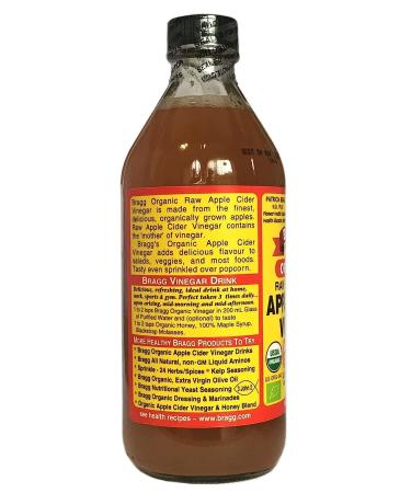 Bragg Organic Raw Apple Cider Vinegar 16 Fl Oz - Pure & Unfiltered - Buy Online on SooperMarket.com