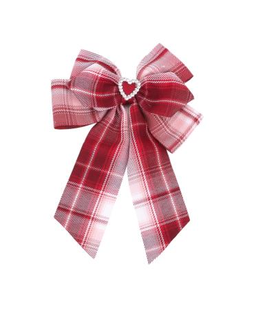 Tartan Bow Knot Hair Clips Scottish Bow Hair Barrettes for kids Plaid Ribbon Hair Clips Hair Bows for Women Girls Festive hairpins College Style Student Summer Hair Accessories (B)