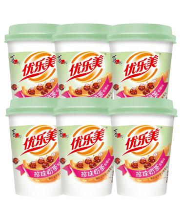 Xizhilang U Love It Instant Strawberry Flavour Bubble Milk Tea Cup with Popping Boba 80g (Pack of 6)