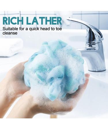 Sunnyray 5 Count Shower Loofah on a Stick - Exfoliating Nylon Mesh Luffa Bath Sponges for Deep Cleansing - Long Handle Back Scrubber for Men and Women (Multicolor) - Buy Online on SooperMarket.com