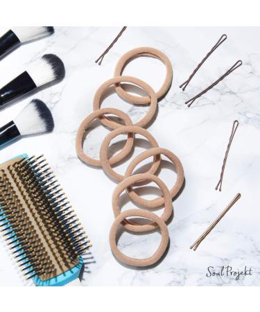 Soul Project 50-Piece Blonde Hair Ties - No Metal Elastic Bands for All Hair Types | Perfect for Ponytails & Buns | Ideal for School Work Gym - Dark Blonde Hair Accessories - Buy Online on SooperMarket.com