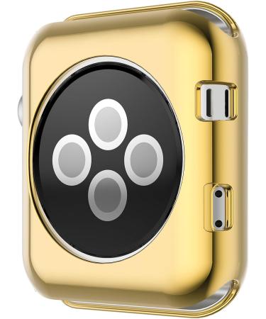 Leotop Compatible with Apple Watch Case 44mm 40mm  Soft Flexible TPU Plated Protector Bumper Shiny Cover Lightweight Thin Guard Shockproof Frame Compatible for iWatch Series 6 5 4 SE(Gold  44mm) 44 mm Gold - Buy Online on SooperMarket.com