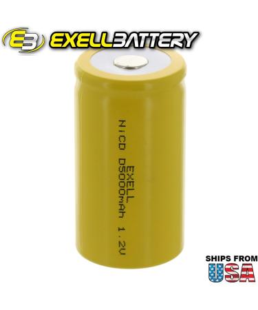 Exell D Size 1.2V 5000mAh NiCD Rechargeable Battery | Ideal for Electric Razors Toothbrushes & More | International Shipping Available - Buy Online on SooperMarket.com
