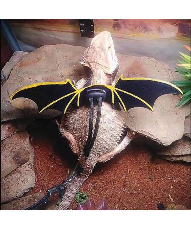 Bearded Dragon Harness 3 Size Soft Leather Harness Lizards Leash Adjustable Small Reptiles Animals Harness with Wing Nylon Rope Lead for Small Medium and Large Reptiles Animals - Buy Online on SooperMarket.com