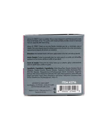 Johnny B Street Hair Cream 3oz: Lightweight Styling Cream for Men - Buy Online on SooperMarket.com
